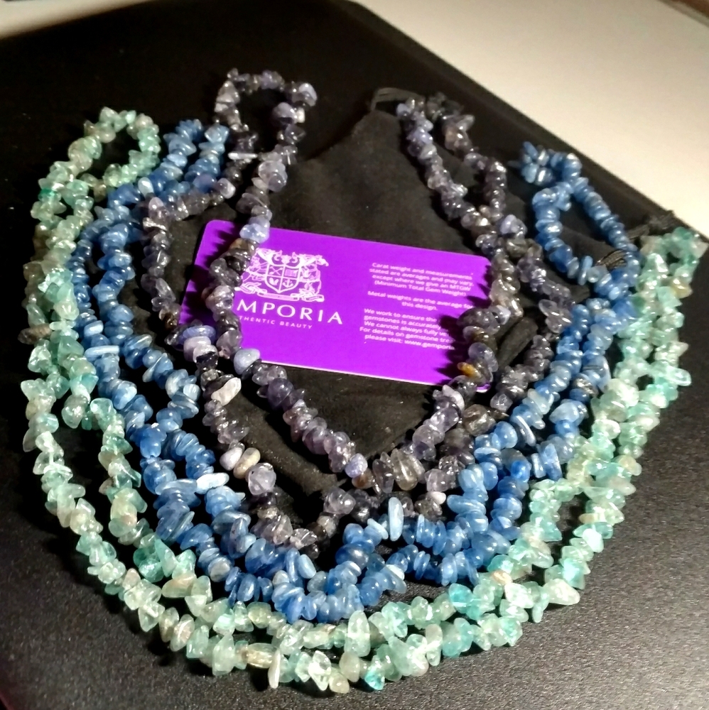 Iolite Apatite Kyanite necklaces
